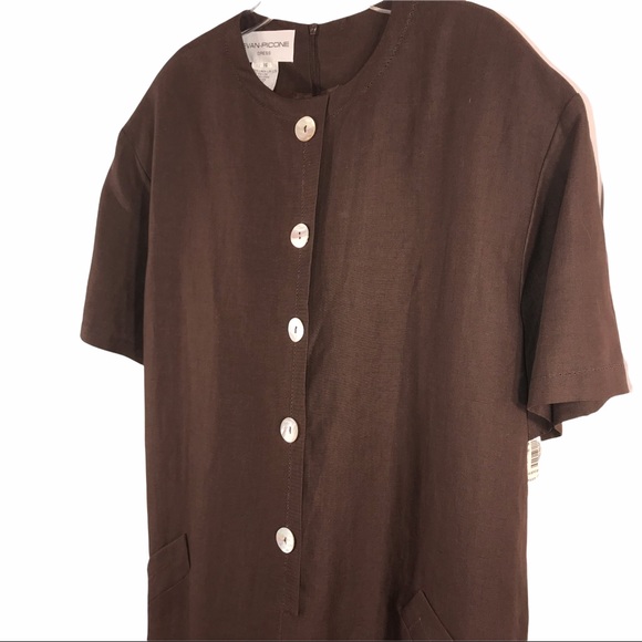 NWT Vintage Evan Picone Brown Sheath Dress - Picture 3 of 9